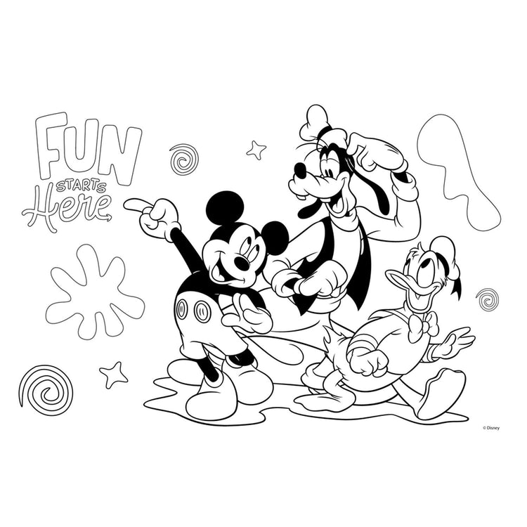 Mickey Mouse Malvorlagen mit Schablonen- und Aufkleber -Vel