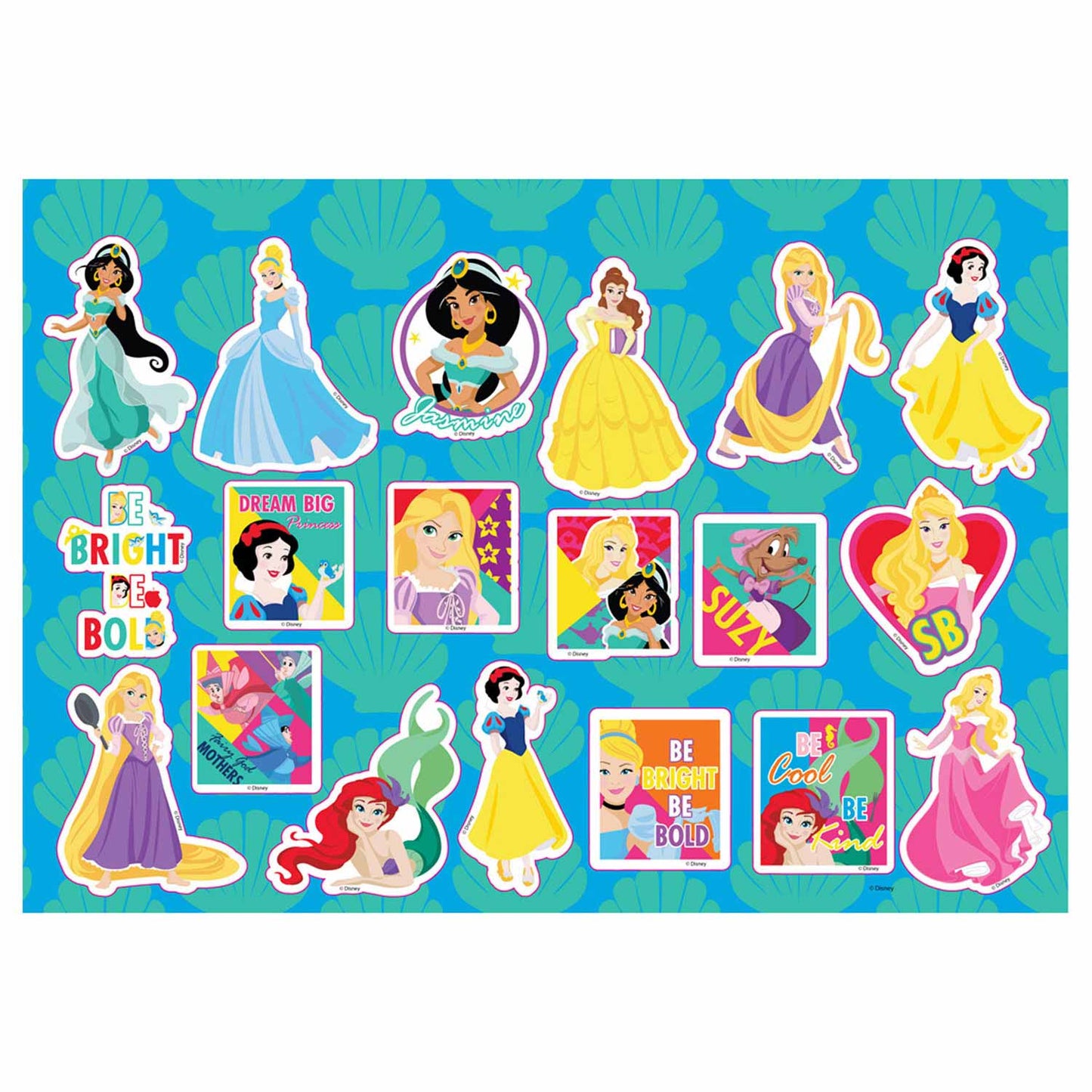 Disney Princess Malvorlagen mit Schablonen und Aufkleber Vel