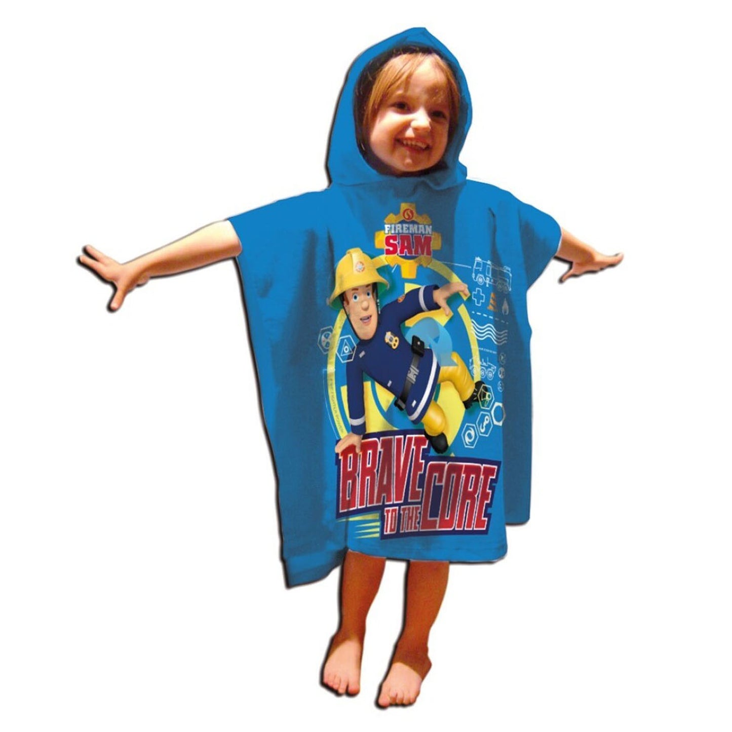 Feuerwehrmann Sam Handtuch Poncho, 60x120 cm