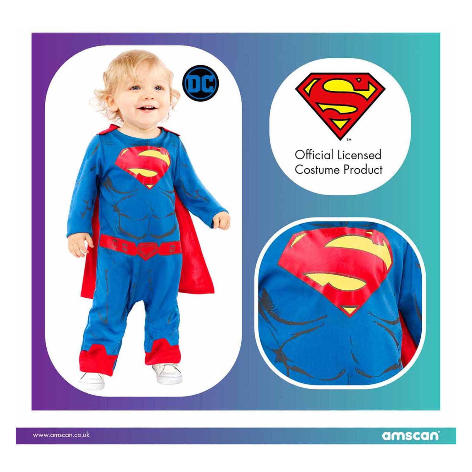 Kinderkostüm Superman, 2-3 Jahre.
