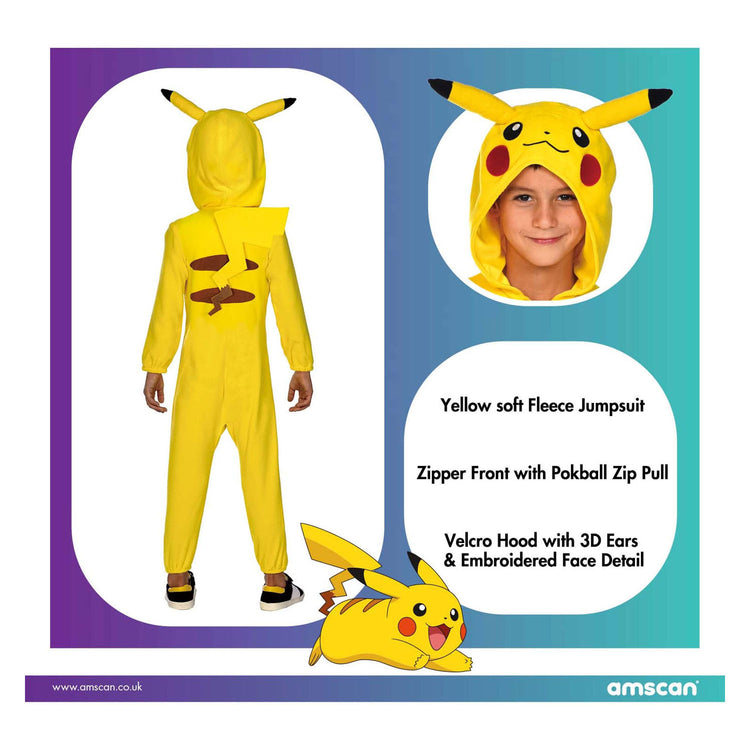 Pokémon Kinderkostüm Pokemon Pikachu Stressie, 4-6 Jahre alt