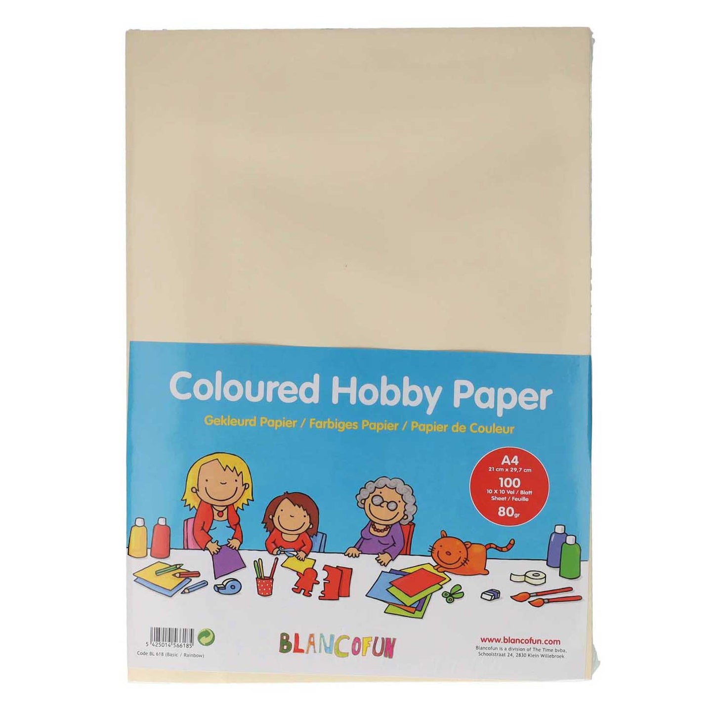 Hobbypapier farbig A4, 80 Gramms, 100 Blätter