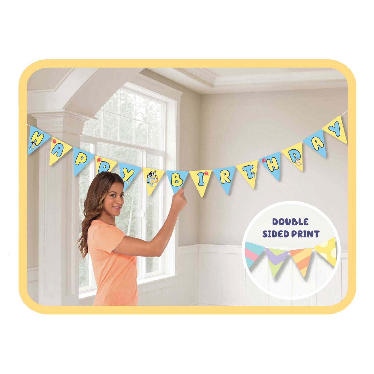 Flag -Linie Papier Bluey, 4,5 Meter.