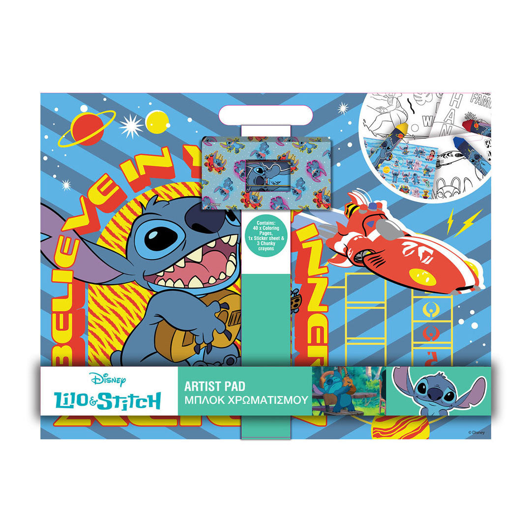 Zeichnen von Block Lilo -Stich mit Aufklebern und 3 Kehlern, 40 Blätter