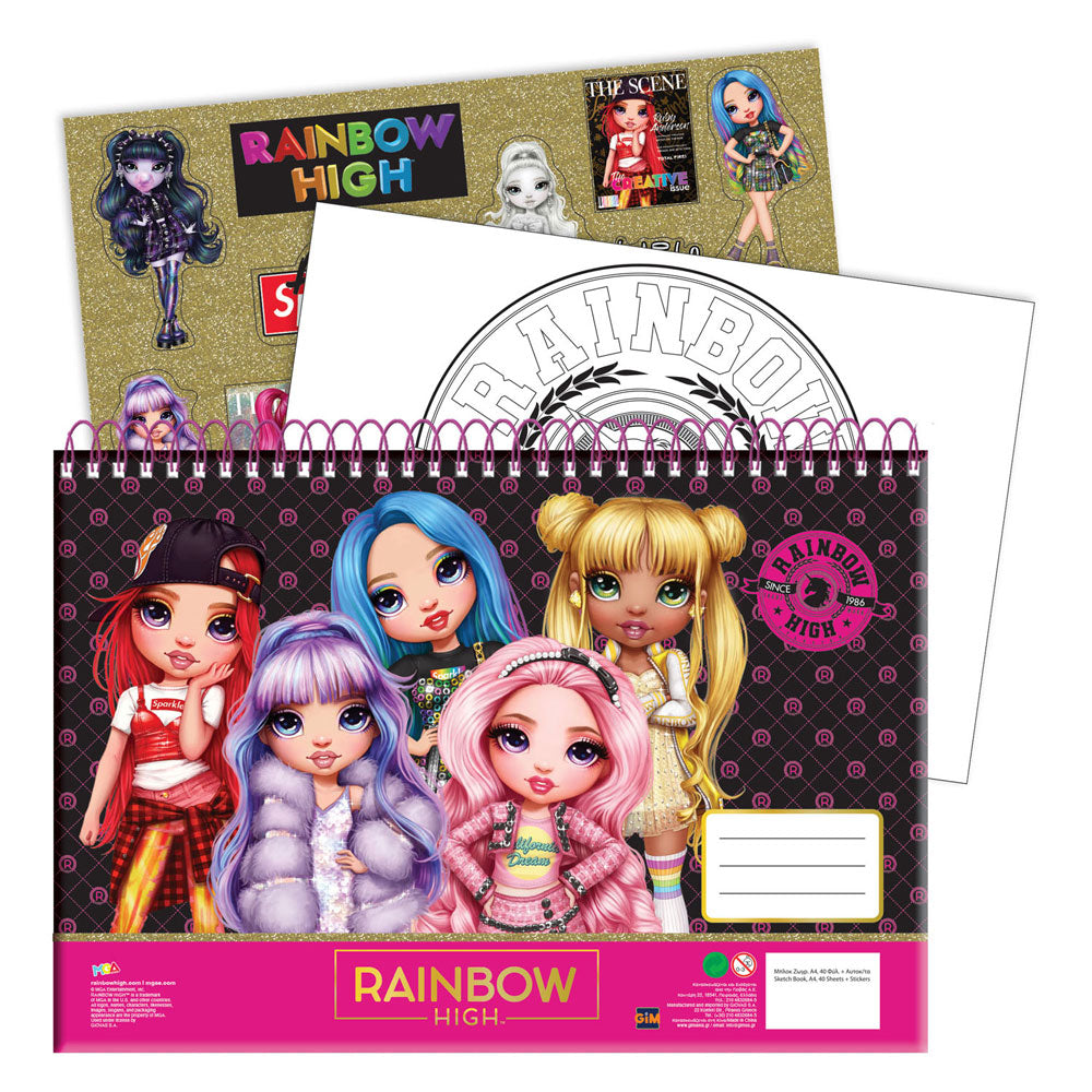 Block Rainbow High A4, 40 Blätter zeichnen