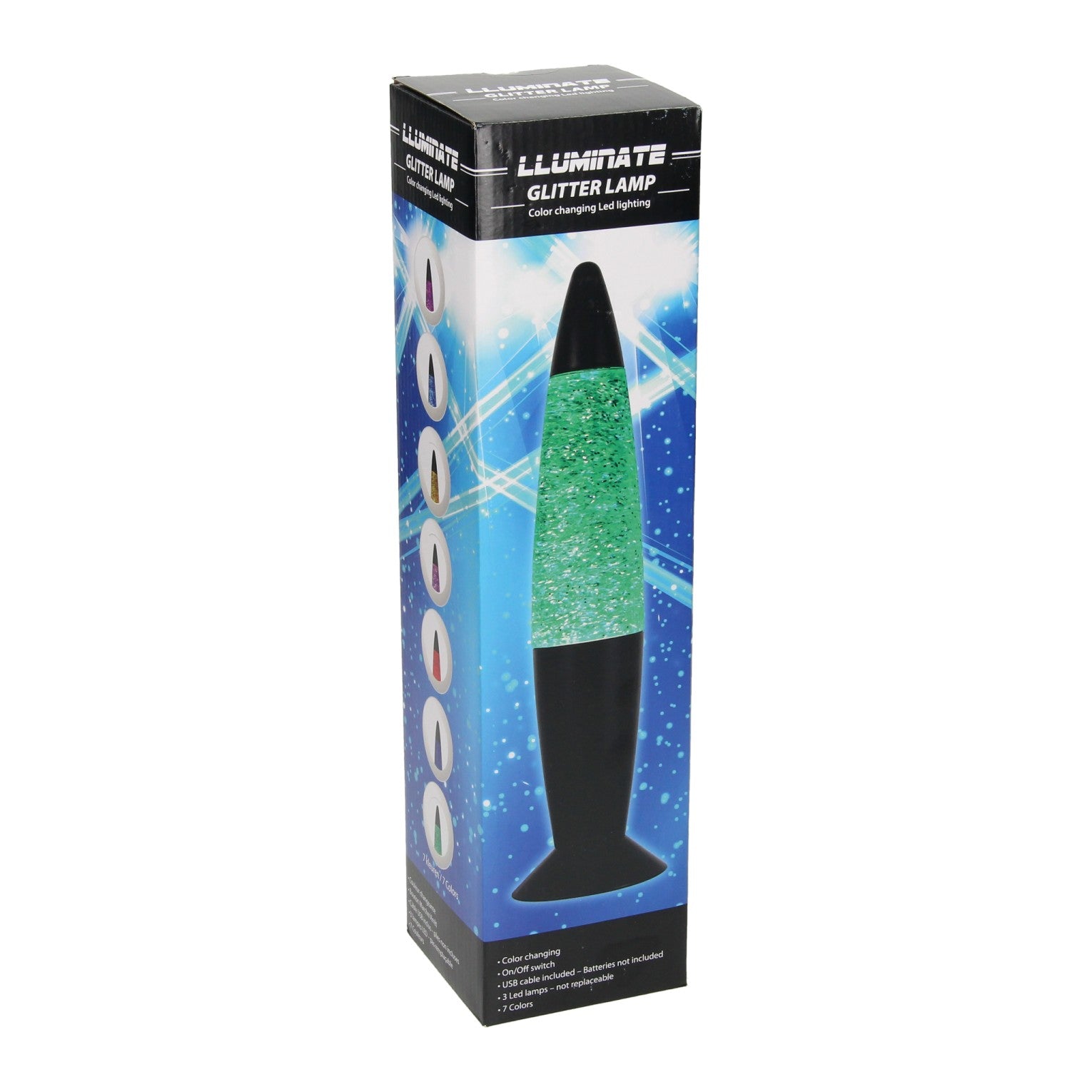 Glitzer -LED -Lampenfarbewechsel, 34 cm