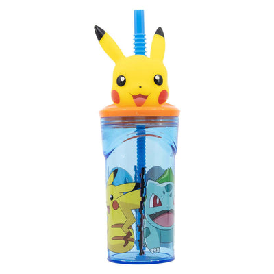 Pokémon 3D -Trinkflasche mit Stroh Pokémon, 360 ml
