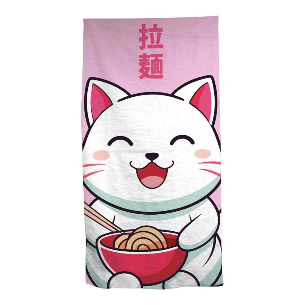Kawaii-Katzen-Strandtuch – 70 x 140 cm