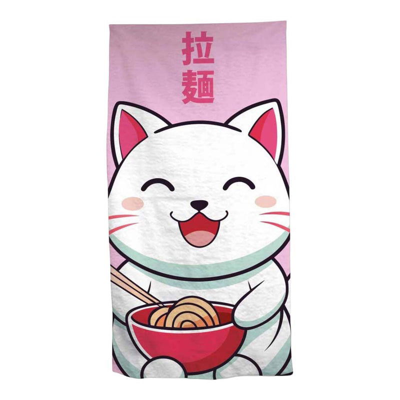 Kawaii-Katzen-Strandtuch – 70 x 140 cm