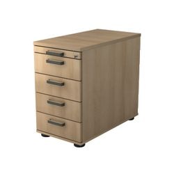 Bach mobiler Schubladenblock Hammerer VSC50 Melamin 428x800x760mm 4 Schubladen Eiche