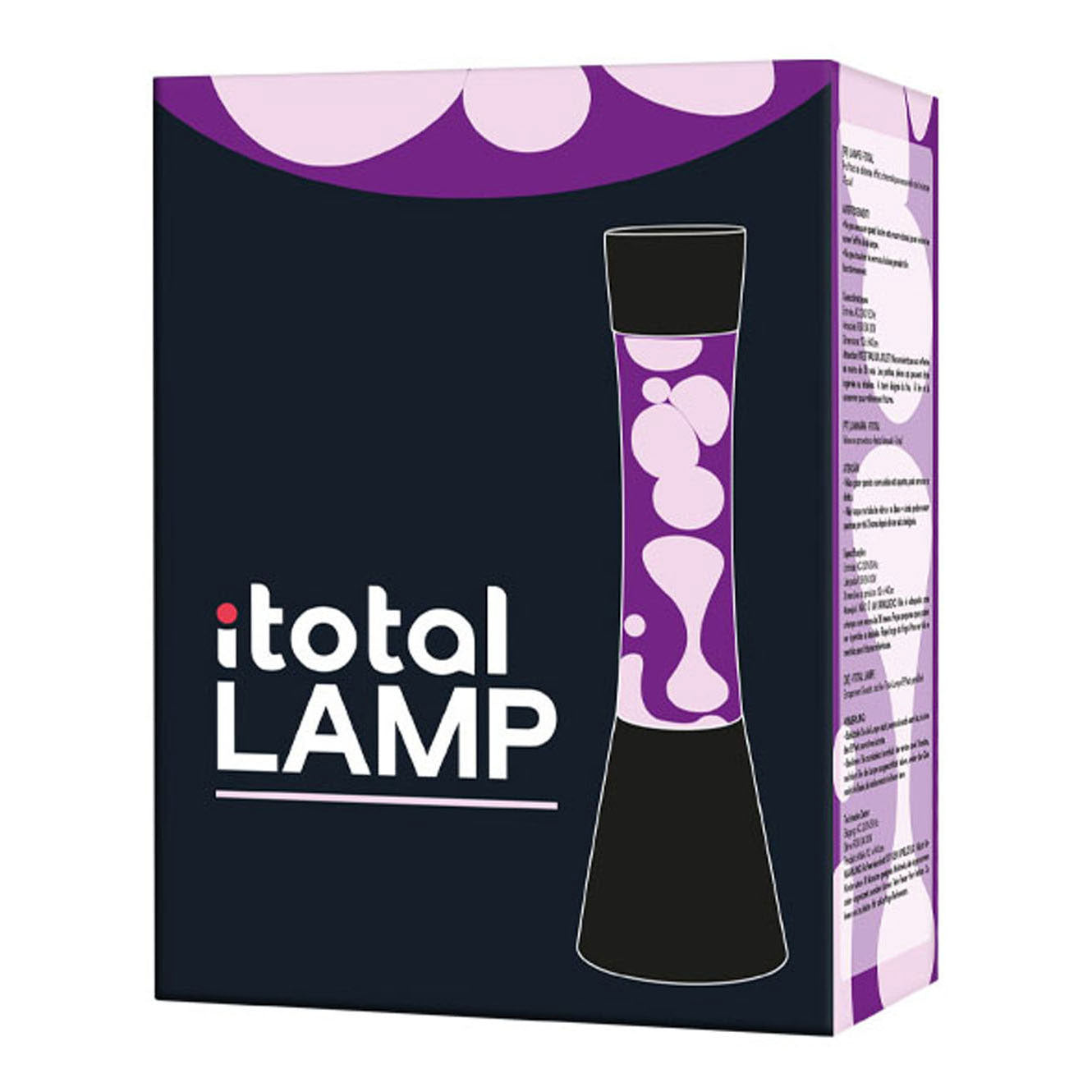 Lavalamp Black Purple White, 40 cm