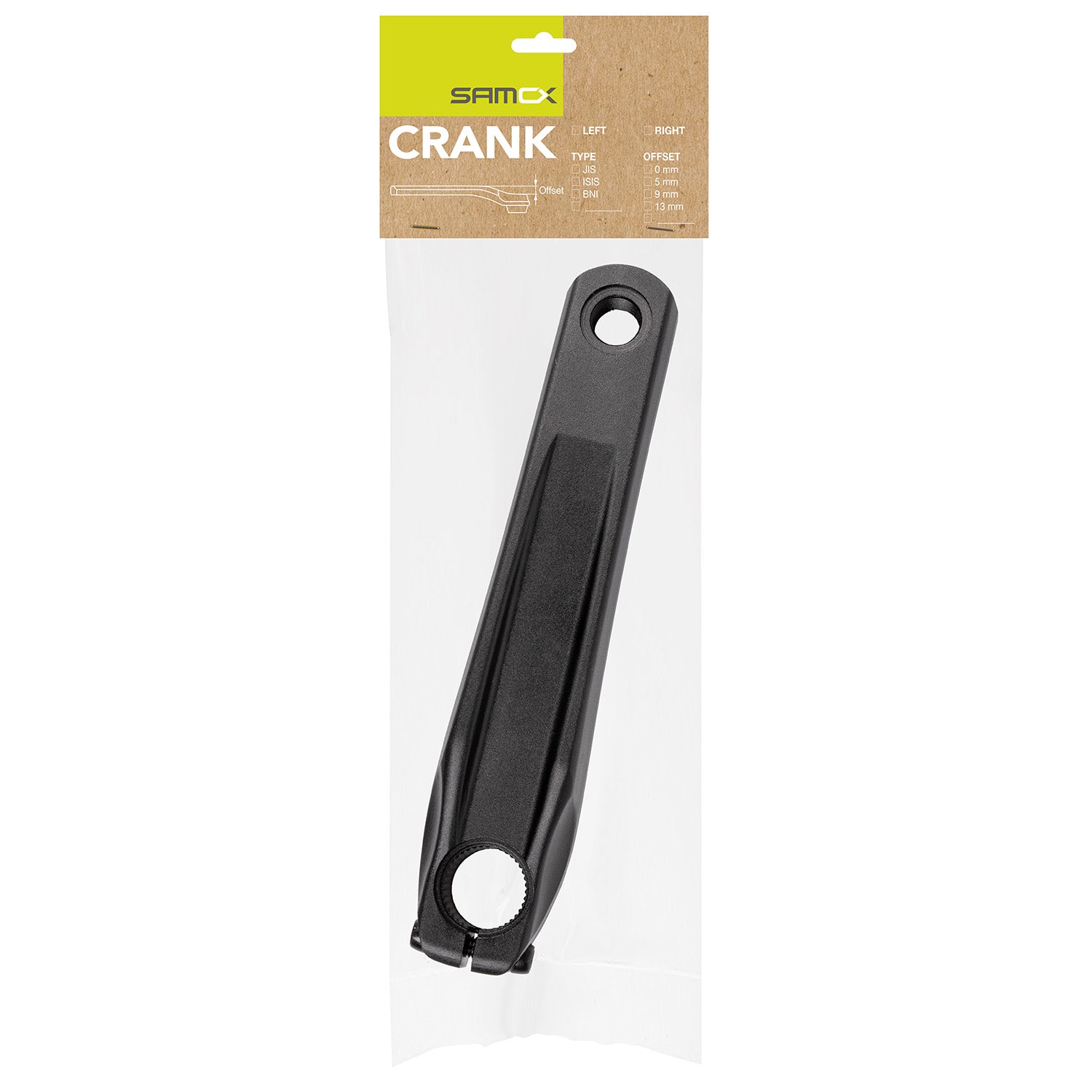 Samox Crank links Hollowtech 175 mm Offset 13 mm Alu Schwarz