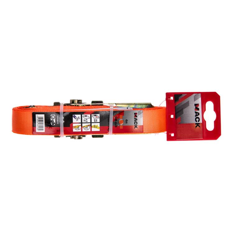 Mack 1023385 - Spanngurt Polyester, Ratschenspanner 25mm-4m max500kg | 3 Stück