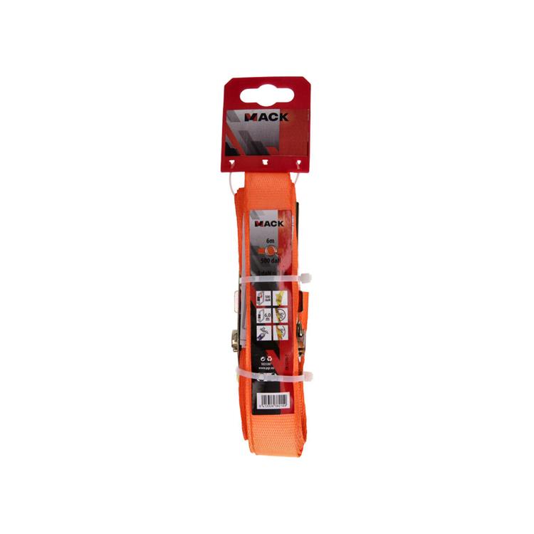 Mack 1023387 - Spanngurt Polyester, Ratschenspanner 25mm-6m max500kg | 3 Stück