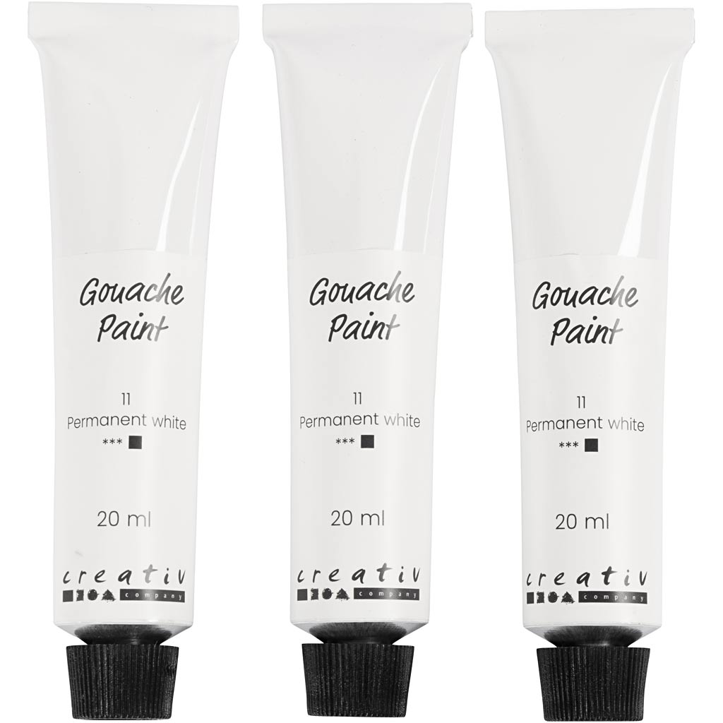 Creativ Company Gouachefarbe, weiß, 3x20 ml 1 Box