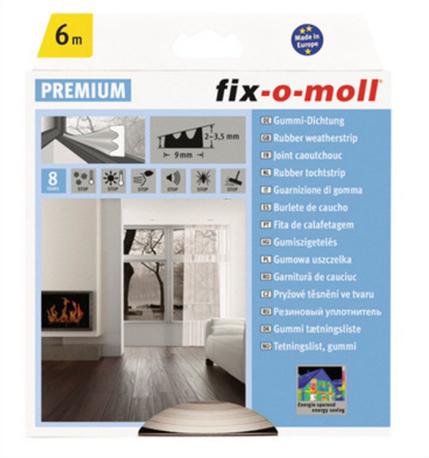 Fix-o-moll-Entwurfsband E-Profil 4x9mm 6m