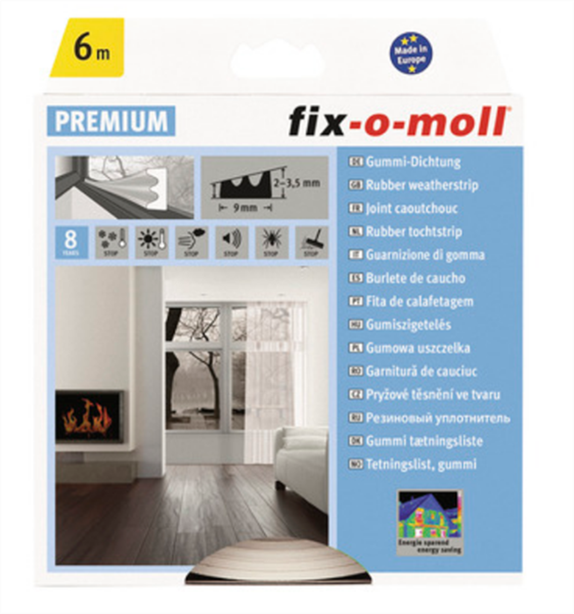 Fix-o-moll-Entwurfsband E-Profil 4x9mm 6m