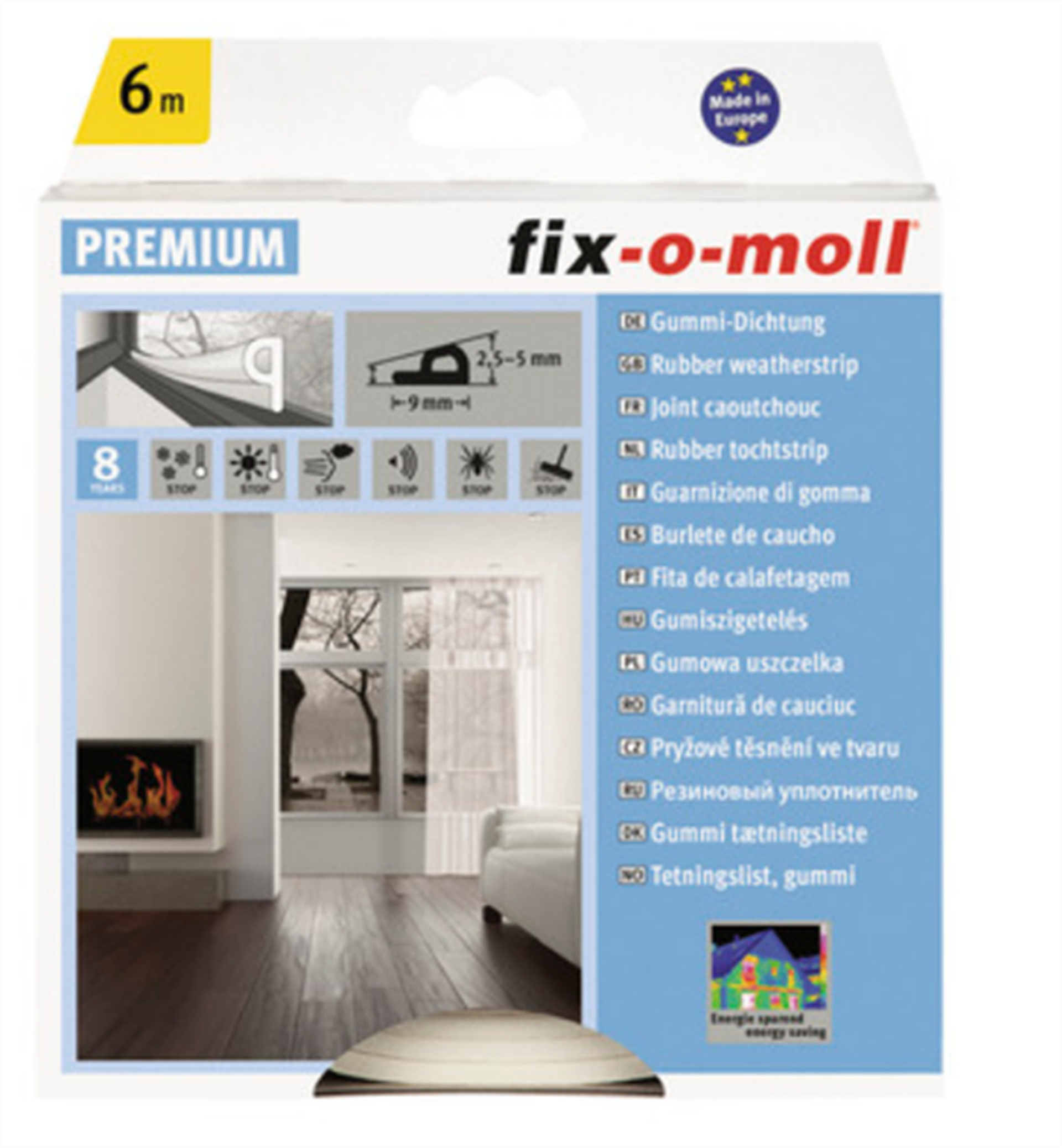 Fix-o-moll Dichtungsstreifen P-Profil 6m
