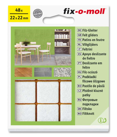 Fix-o-moll Filzgleiter ø22mm 48St. weiß