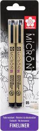 Sakura Blister Card Pigma Micron 05 0,45 mm schwarz, 2 Stücke