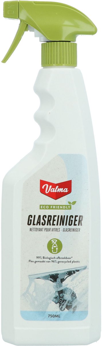 Valma umweltfreundliches Glasreinigerspray – streifenfreie Reinigung – frischer Duft – 750 ml