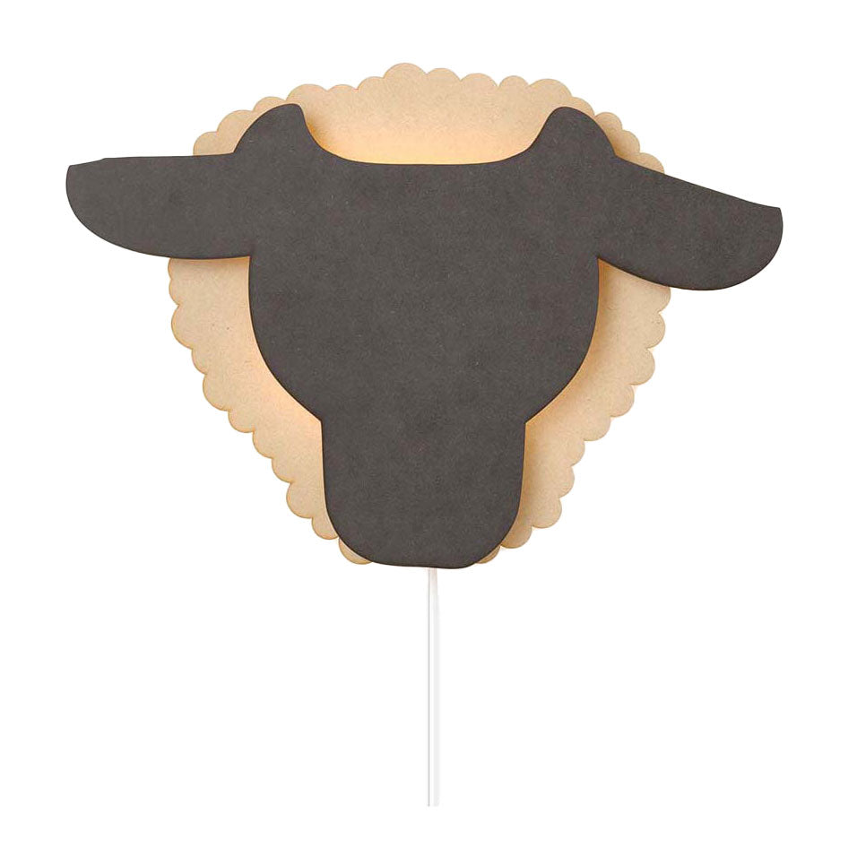 Aus Tjalle und Jaspis – Schaf-Wandlampe – Holz