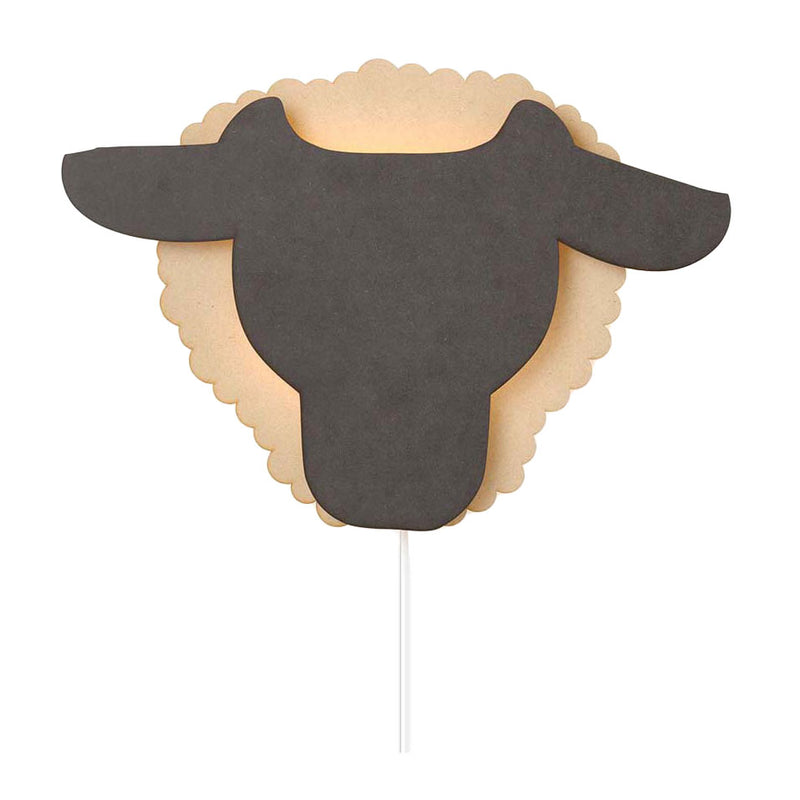 Aus Tjalle und Jaspis – Schaf-Wandlampe – Holz