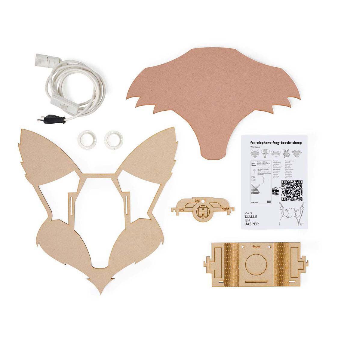 Aus Tjalle und Jaspis – Fuchs-Wandlampe – Holz