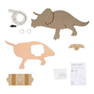 Von Tjalle und Jasper – Dino-Wandleuchte Triceratops – Holz