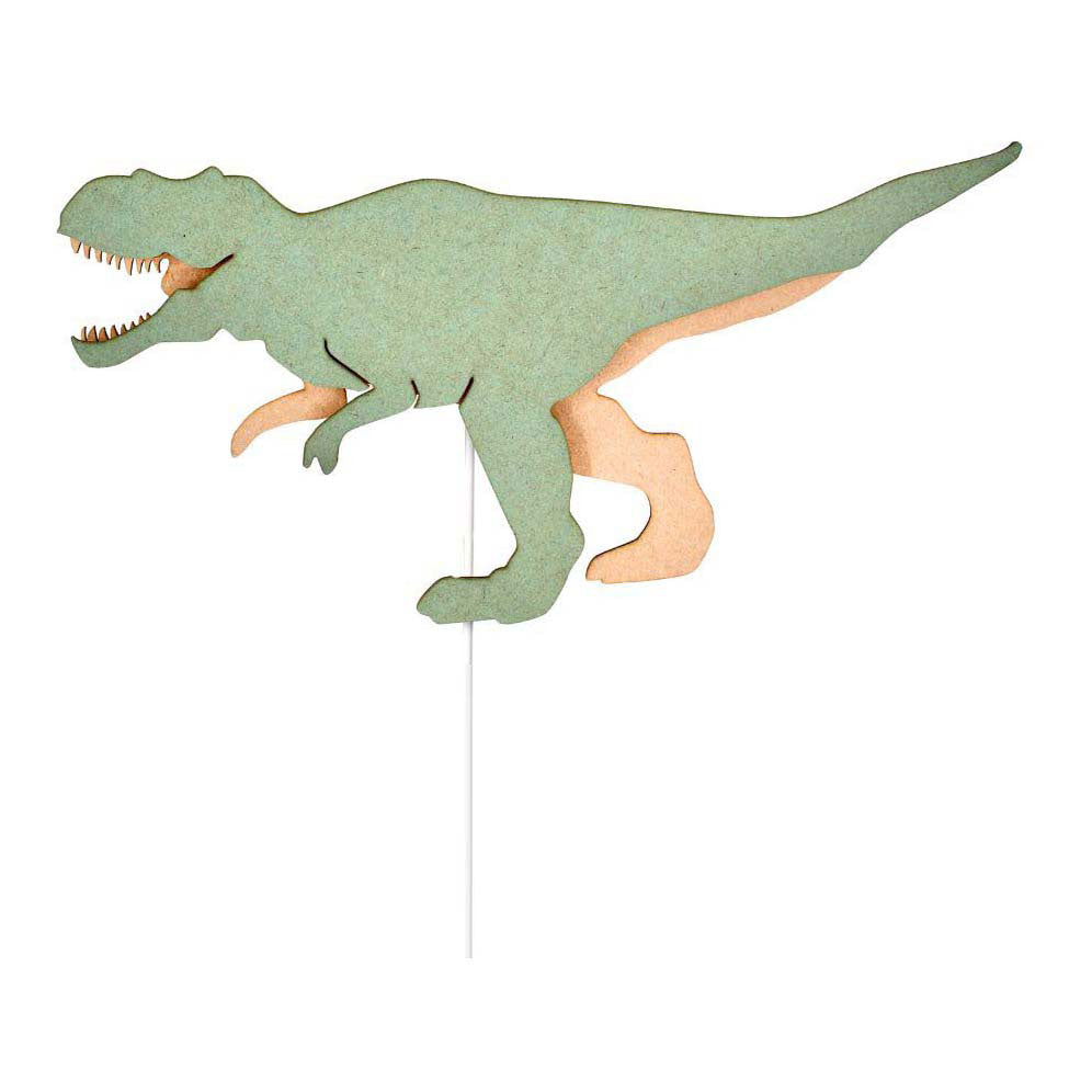 Aus Tjalle und Jaspis – Dino-Wandleuchte T-Rex – Holz