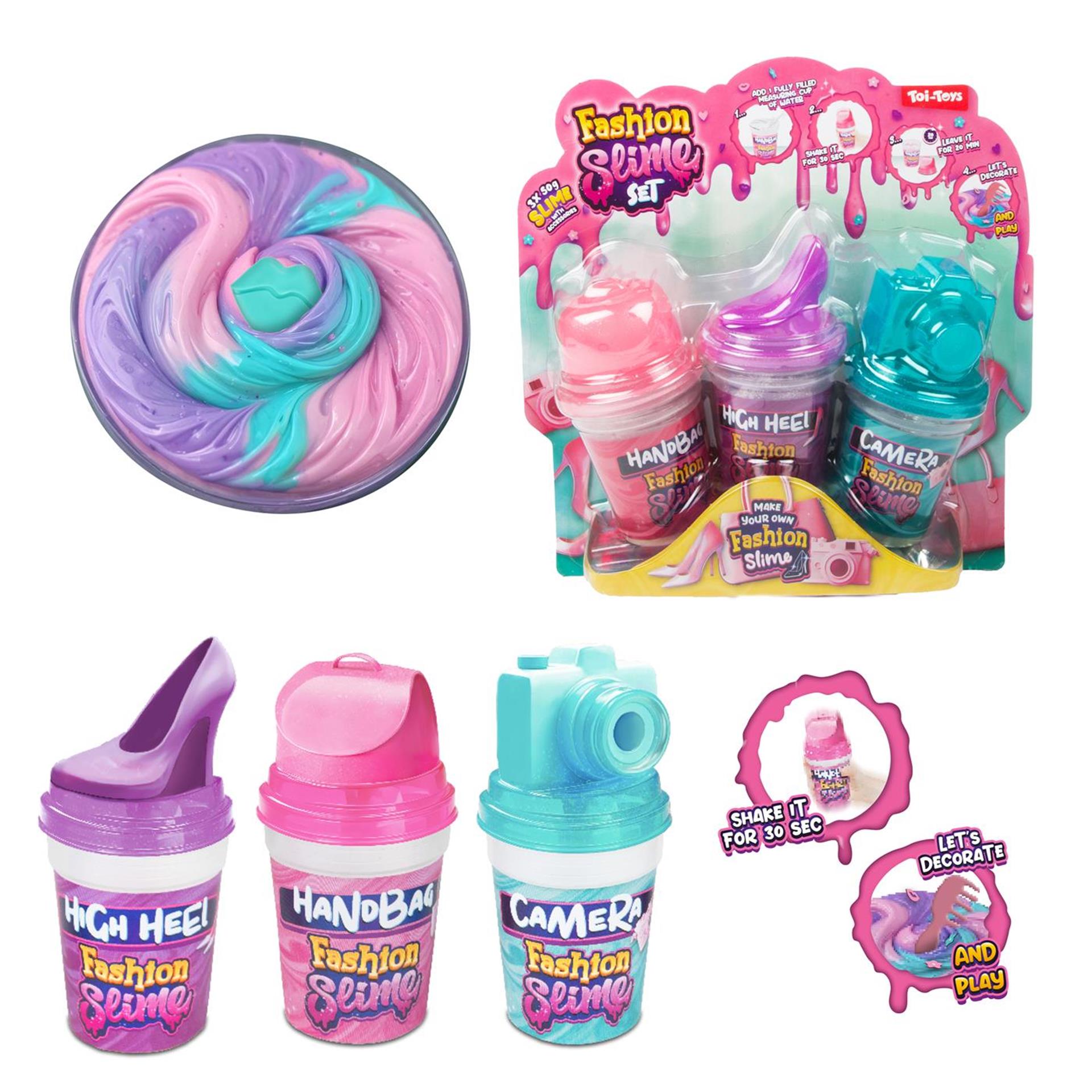 Toi-toys Flauschiges Schleim-Set, Mode mit Accessoires