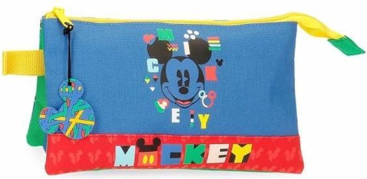Jim Jam Federmäppchen, Mickey-Mouse-Stiftetui, 3 Fächer, 2 Reißverschlüsse