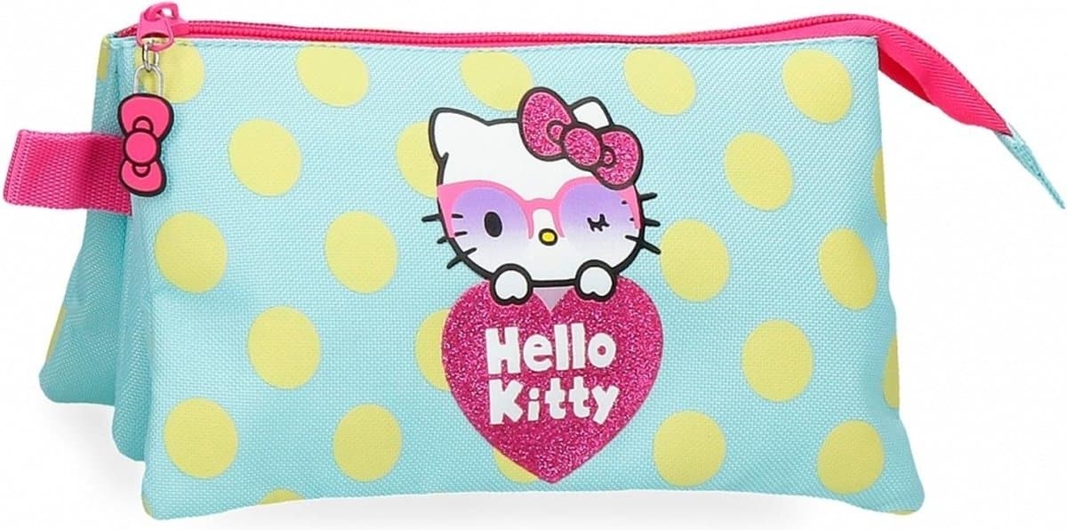 Jim Jam Federmäppchen Hello Kitty Stiftetui 3 Fächer mit 2 Reißverschlüssen