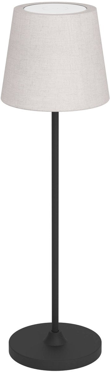 Eglo Leonero Tischleuchte - wiederaufladbar - LED - 34 cm - Schwarz Beige - einstellbares weißes Licht - kabellos - dimmbar