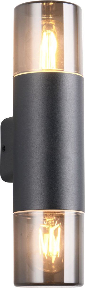 Trio Hoosic - Wandleuchte - Schwarz matt - exkl. 2x E27 4W - Außenbeleuchtung - IP44