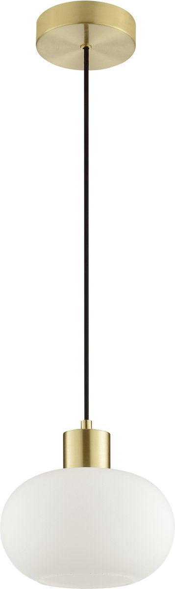 Brilliant Fanny – Hängelampe – ø 22 cm – E27 max. 1 x 20 W – gebürstetes Messingweiß