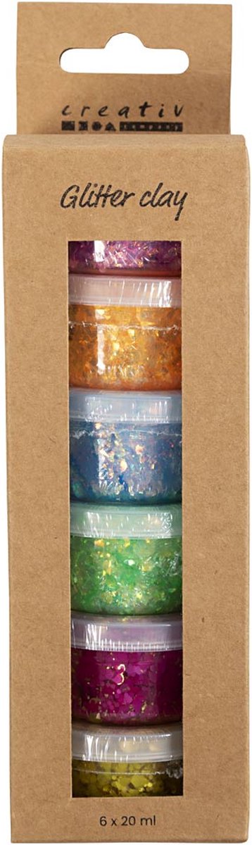 Creativ Company Glitzerknete, fröhliche Farben, 6x20 ml 1 Box
