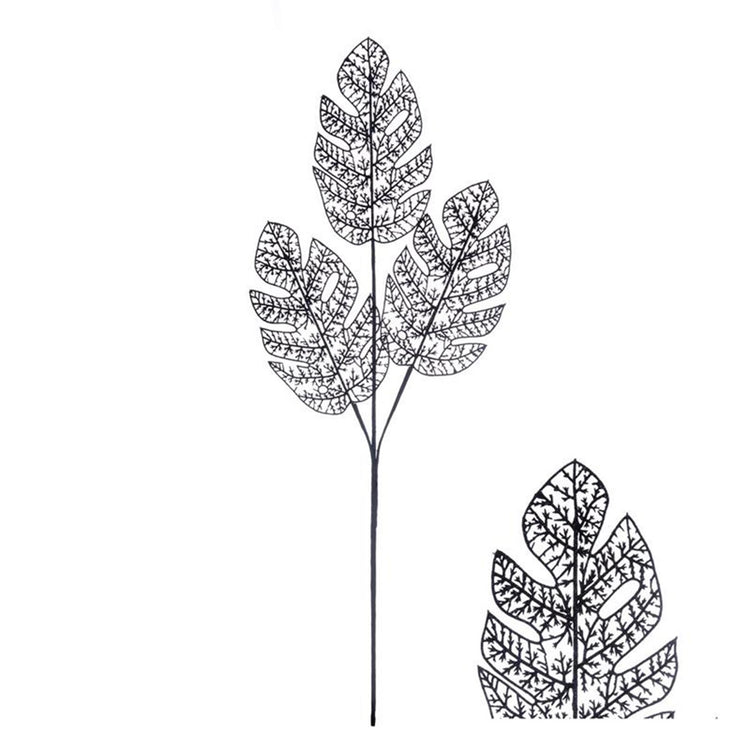 House of Nature Monstera-Zweig mit Glitzerblatt, 78 cm, Schwarz