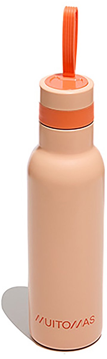 Muitomas-Thermoflasche – doppelt isoliertes Futter – 500 ml – 12 Stunden heiße oder 24 Stunden kalte Getränke – Pfirsichflaum
