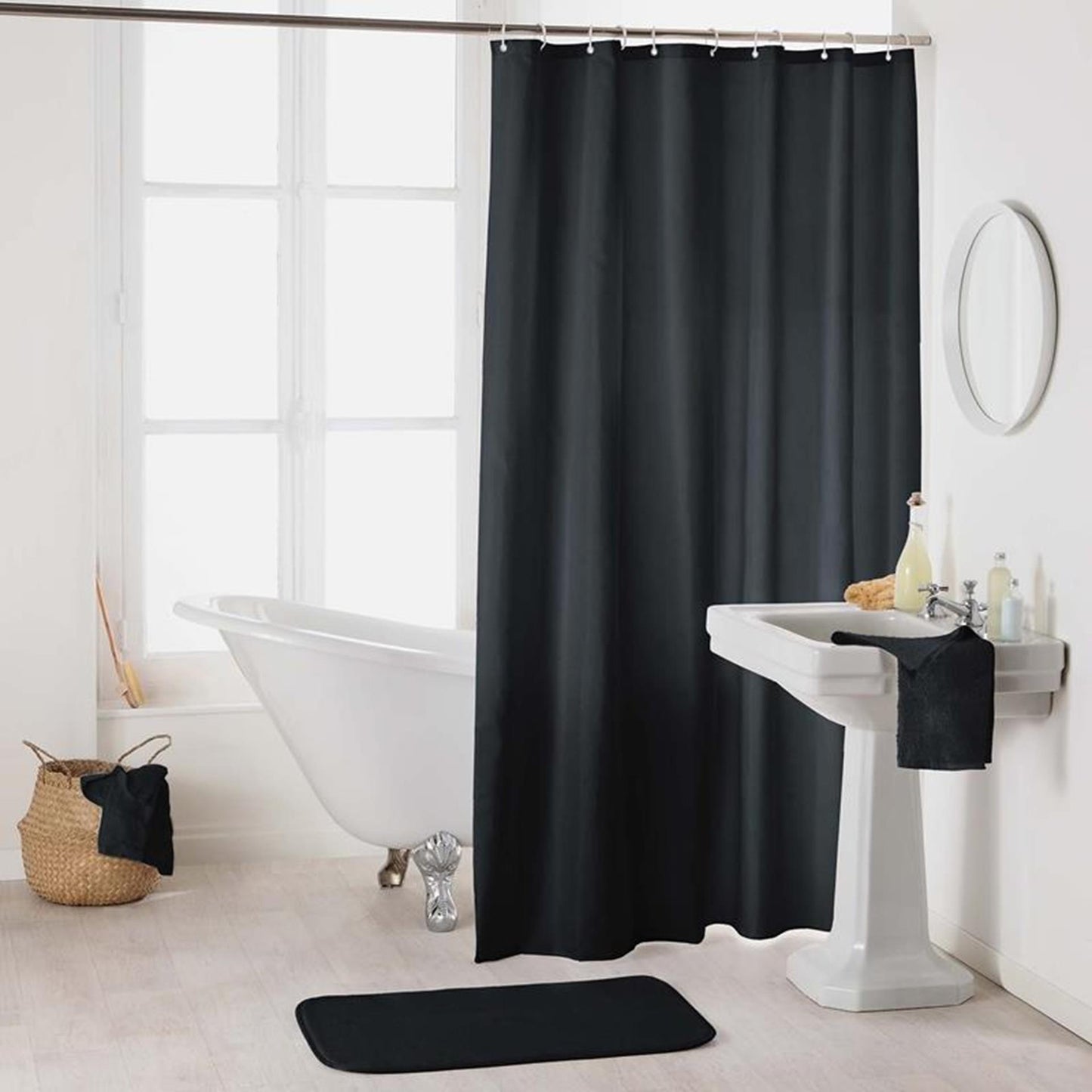 Wicotex Duschvorhang uni 180x200cm schwarz