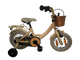 Bikefun Kinderfahrrad Girly 12 Zoll – mit Korb, Stützrädern und Bremsnabe – Gold