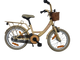 Bikefun Kinderfahrrad Girly 16 Zoll – mit Korb und Bremsnabe – Gold