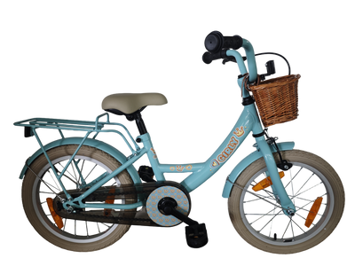 Bikefun Kinderfahrrad Girly 16 Zoll – mit Korb und Bremsnabe – Blau