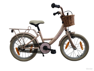 Bikefun Kinderfahrrad Girly 16 Zoll – mit Korb und Bremsnabe – Pink