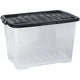 Aufbewahrungsbox Kurve xw203-clr blk-ex 65l transparent, schwarz