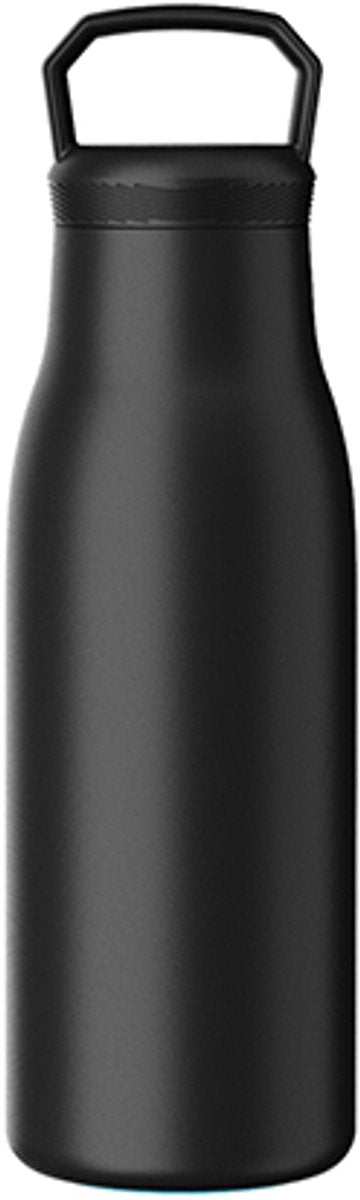 Sans Marque Kozie Thermoskanne 360 ml – Edelstahl – doppelwandig isoliert – schwarz – auslaufsichere Trinkflasche