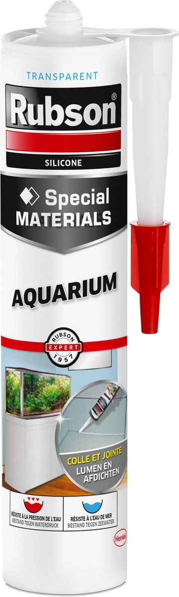 Rubson Aquarium transparentes Kit 280 ml | speziell für den Einsatz im Aquarium entwickelt | feuchtigkeitsbeständig und wasserbeständig | sicher für Fische und Pflanzen