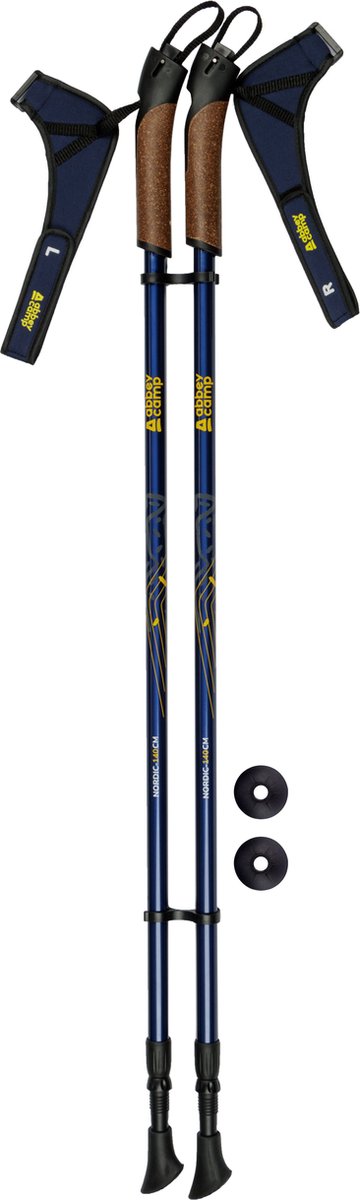 Abbey Camp Nordic Walking Stöcke – teleskopisch verstellbar – pro Paar – blaugrau