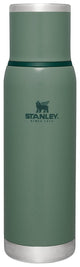Stanley Adventure To-Go-Thermosflasche 1 l – 25 Stunden heiß – 27 Stunden kalt – auslaufsicher – isolierter Deckel – BPA-frei – Durchgießstopfen für kontrolliertes Ausgießen – Hammerschlaggrün