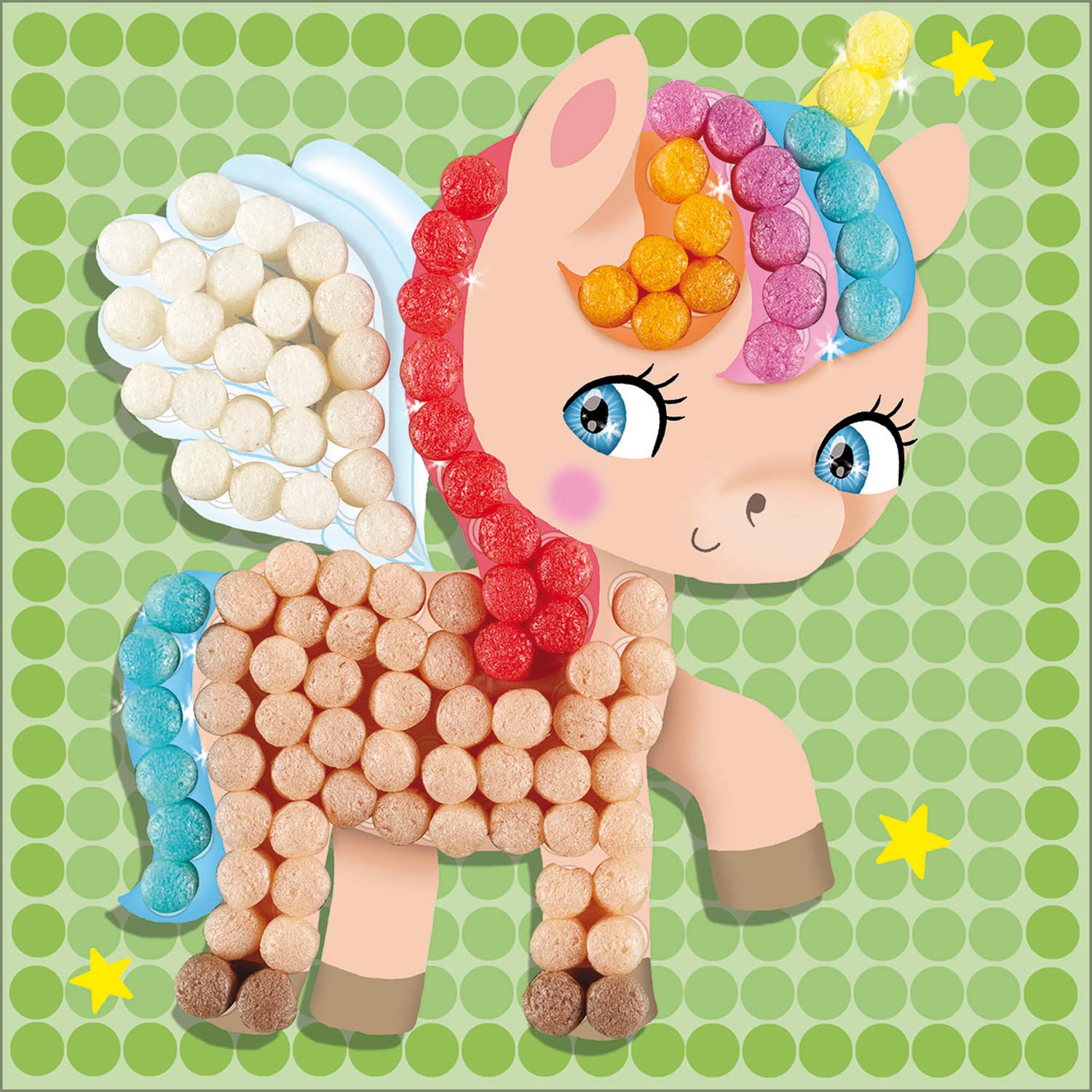 Playmais Mosaikkarten dekorieren Einhorn